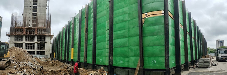 Highway Sound Barrier Installation